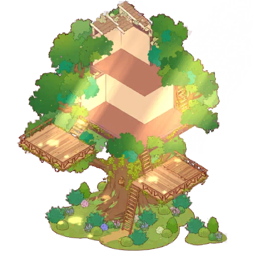 Greenery Treehouse home layout in My Leisure Time